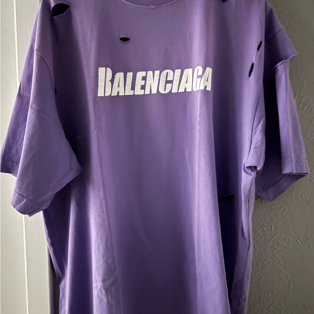 Balenciaga Purple Short Sleeve Tee
